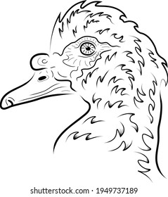   Sketch. Head of duck. Minimalistic style.