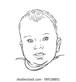 Sketch Baby Head Looking Interest Hand Stock Vector (Royalty Free ...