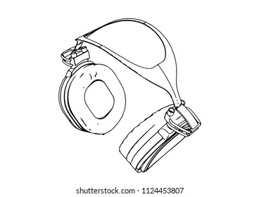 sketch headphones vector