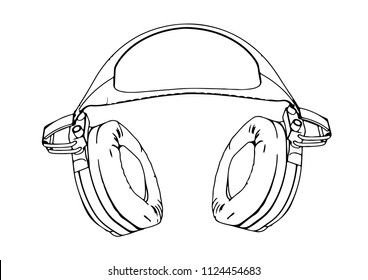 sketch headphones vector