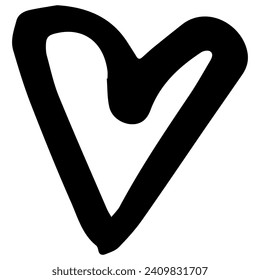Sketch Heart Doodle. Pen line element. Simple sketch line style emphasis, attention, pattern elements. Vector illustration.