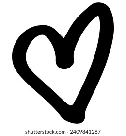 Sketch Heart Doodle. Pen line element. Simple sketch line style emphasis, attention, pattern elements. Vector illustration.