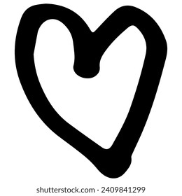 Sketch Heart Doodle. Pen line element. Simple sketch line style emphasis, attention, pattern elements. Vector illustration.