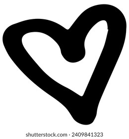 Sketch Heart Doodle. Pen line element. Simple sketch line style emphasis, attention, pattern elements. Vector illustration.