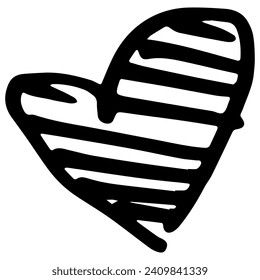Sketch Heart Doodle. Pen line element. Simple sketch line style emphasis, attention, pattern elements. Vector illustration.