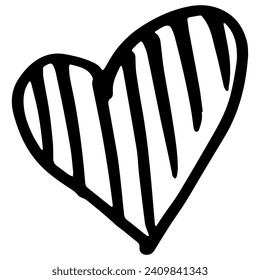 Sketch Heart Doodle. Pen line element. Simple sketch line style emphasis, attention, pattern elements. Vector illustration.