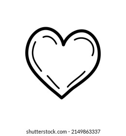 Sketch heart. Hand drawn doodle icon. Sign symbol. Vector.
