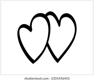 Sketch heart icon isolated. Vector stock illustration. EPS 10