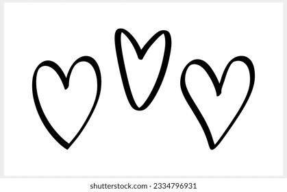 Sketch heart icon isolated. Vector stock illustration. EPS 10