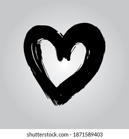 Skizze von Herzsymbol, Vektorgrafik handgezeichnet im Stil eines Doodle 
