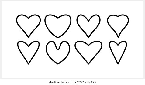 Sketch heart set icon isolated. Vector stock illustration. EPS 10