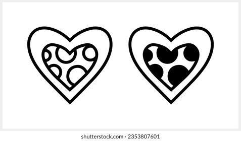 Sketch heart set icon isolated. Doodle clipart Vector stock illustration. EPS 10