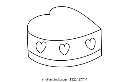 sketch of a heart shaped box