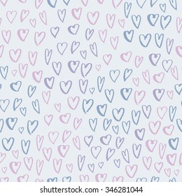 sketch hearts seamless pattern.