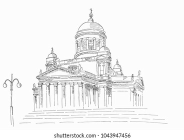 Skizze der Kathedrale von Helsinki