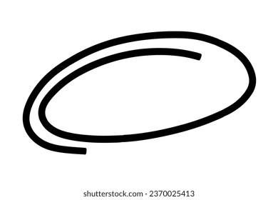 Sketch highlight oval line. Doodle Marker hand drawn highlight scrawl circle. Highlighting text and important objects. Round scribble frames. Stock vector illustration isolated on white.