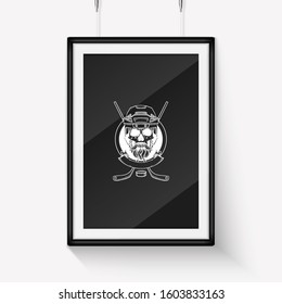 Sketch hockey player skull with hockey helmet