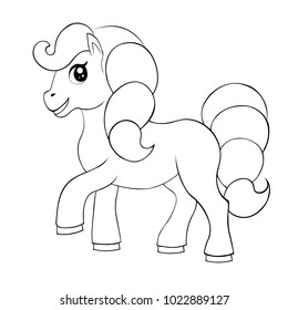 Sketch of a horse for coloring, on a white background.