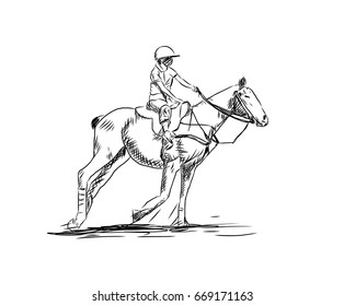 Sketch of Horse Hockey in vector.