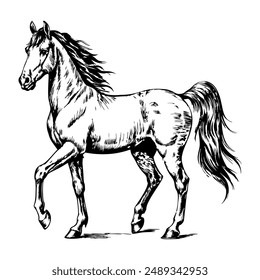 Sketch of a horse on a white background