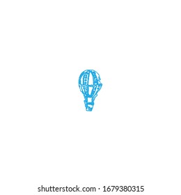 sketch of hot air balloon cartoon sticker design