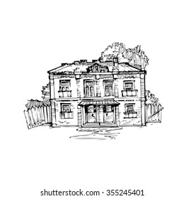 sketch of house