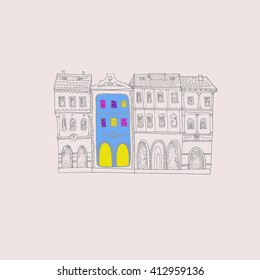 Sketch of house. hand drawn