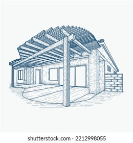 sketch of a house illustration