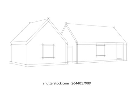 Sketch of a house linear drawing