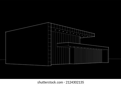 sketch of house vector drawing