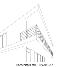 esbozo de ilustración vectorial de casa