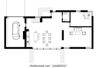 Skizze eines Hauses, Vektorgrafik