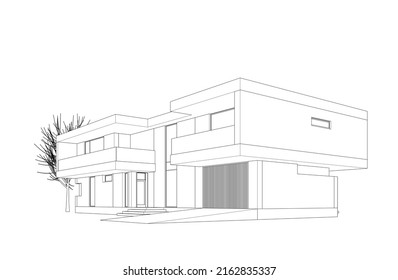 Sketch of a house vector illustration