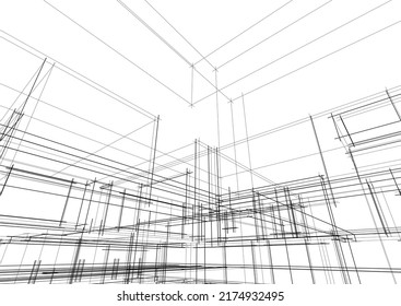 Sketch of a house vector illustration