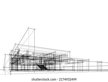 Sketch of a house vector illustration