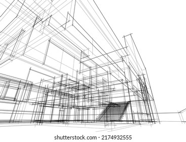 Sketch of a house vector illustration