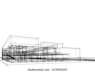 Sketch of a house vector illustration