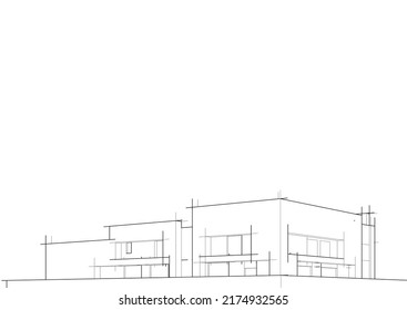 Sketch of a house vector illustration