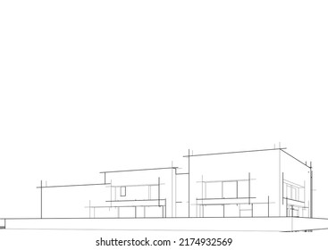Sketch of a house vector illustration