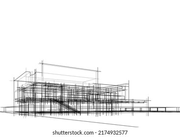 Sketch of a house vector illustration