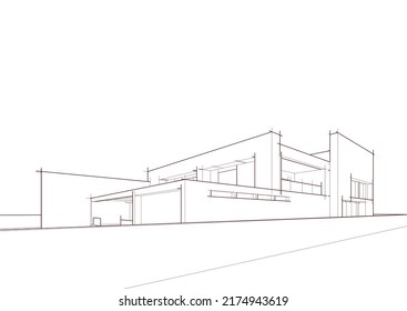 Skizze eines Hauses, Vektorgrafik