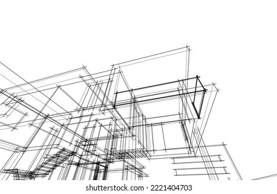 Sketch of a house vector illustration