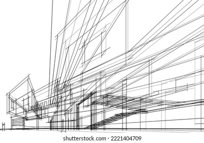 Sketch of a house vector illustration