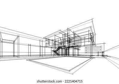 Skizze eines Hauses, Vektorgrafik