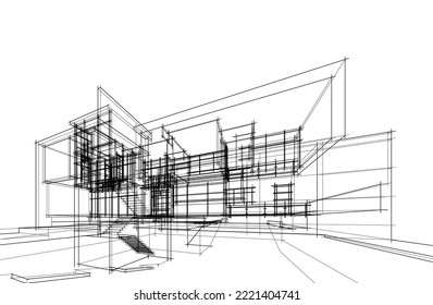 Sketch of a house vector illustration