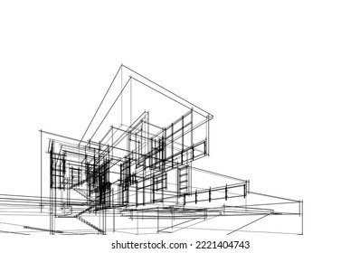 Sketch of a house vector illustration