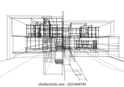 Sketch of a house vector illustration