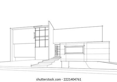 Sketch of a house vector illustration