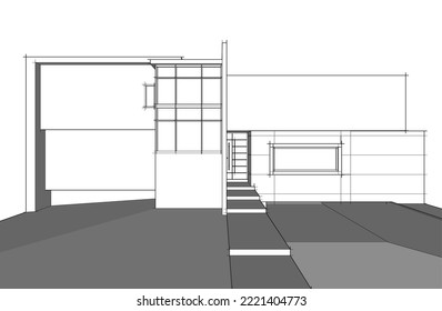 Sketch of a house vector illustration