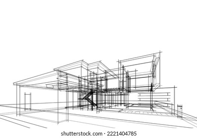 Sketch of a house vector illustration